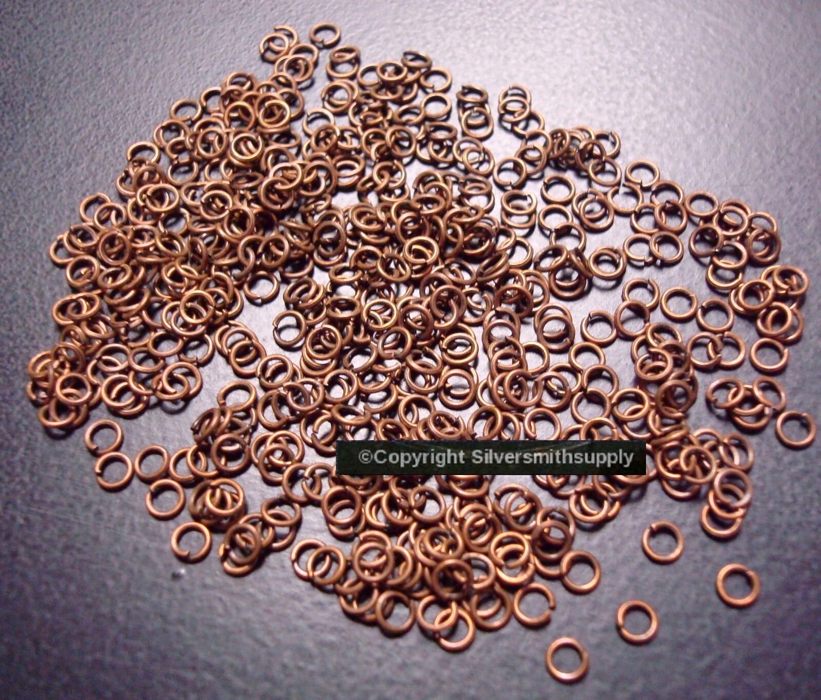 Antique copper plated metal open jump rings 3mm round wire 22ga 500pcs FPJ023B