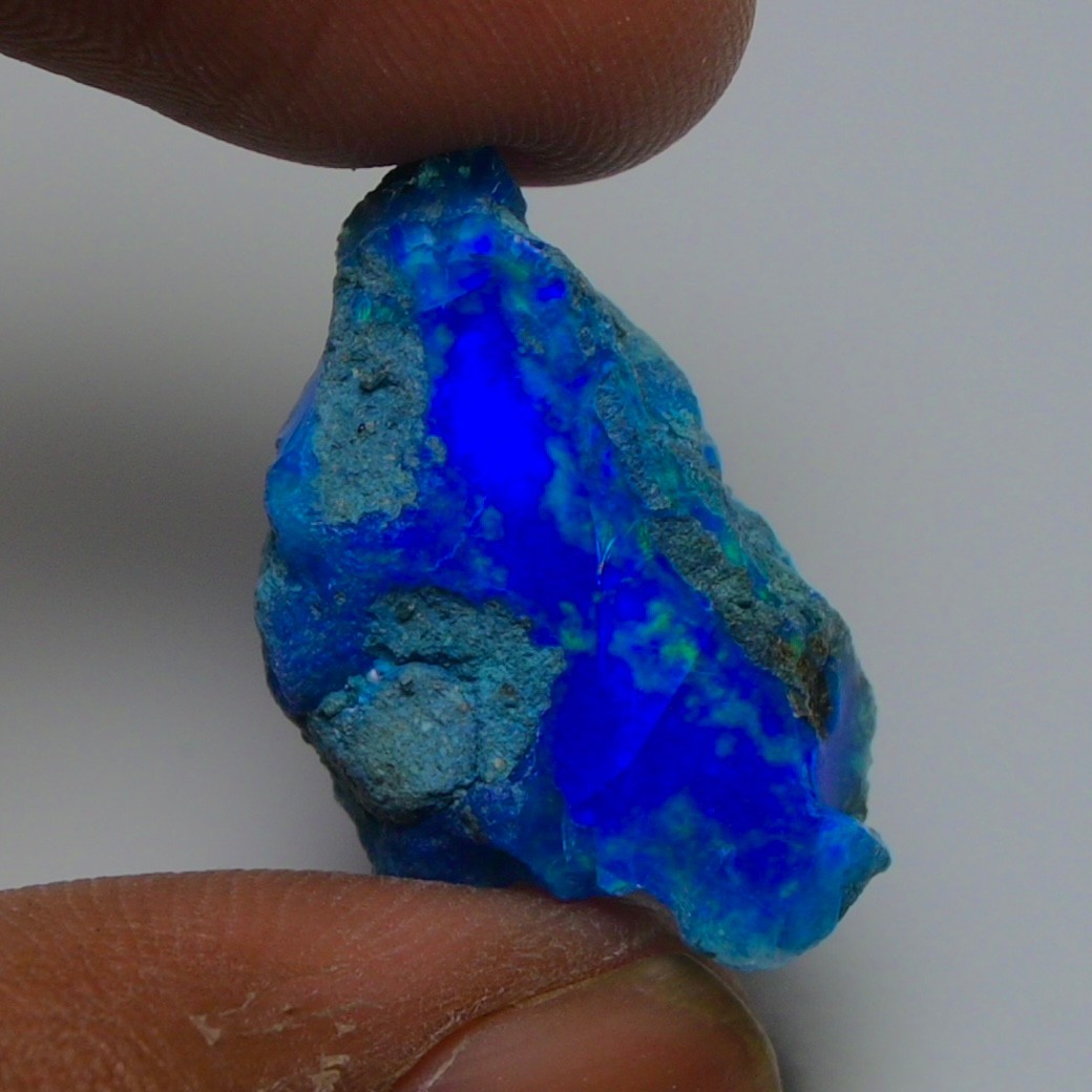 Blue Opal Rough 9.45 Carats, Smoked Ethiopian Welo Opal Rough, Fire Opal Rough