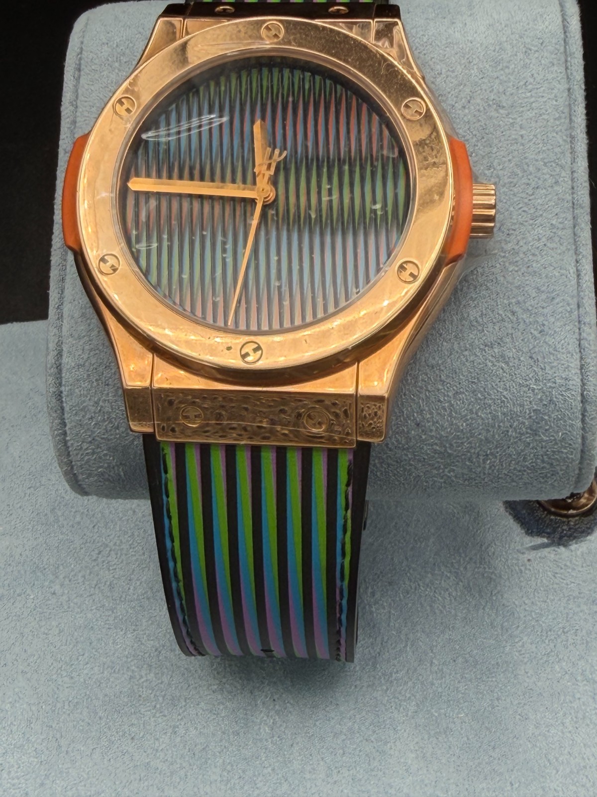 Hublot Classic Fusion Cruz Diez 18K Yellow Gold 45mm Limited Edition