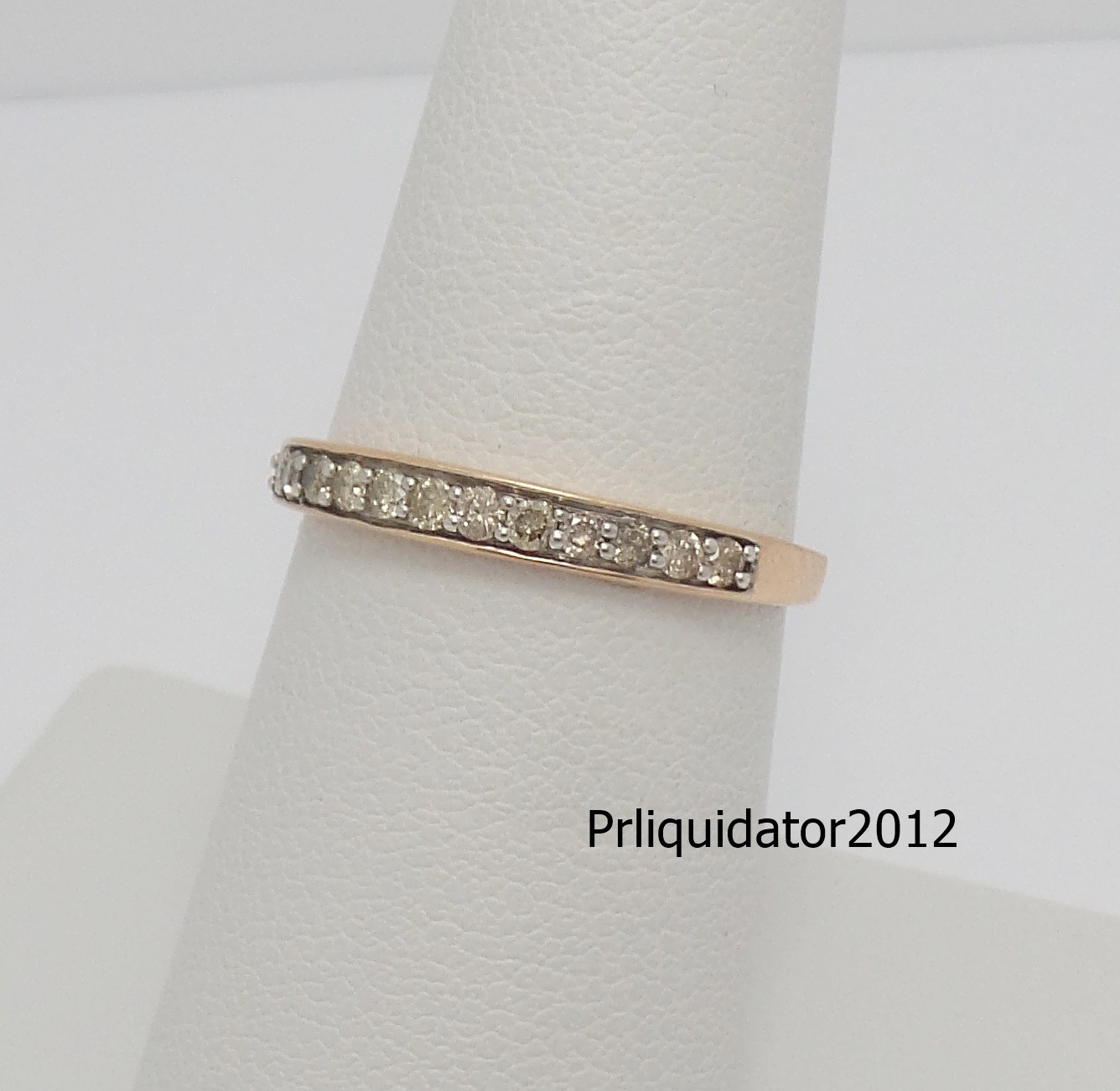 1/4CT Natural Diamond Shared Prong Anniversary Wedding Band Ring 10K Rose Gold