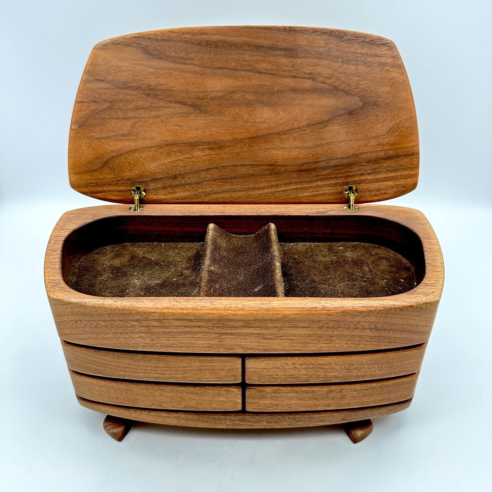 Kellam Studio Handcrafted Walnut Wood 5-Drawer Jewelry Box