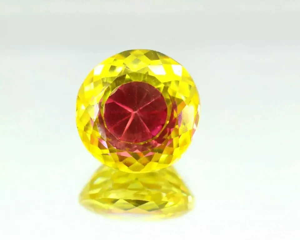 10 CT Natural Bi- Color Pitambari Sapphire Round Cut Loose Certified Gemstone
