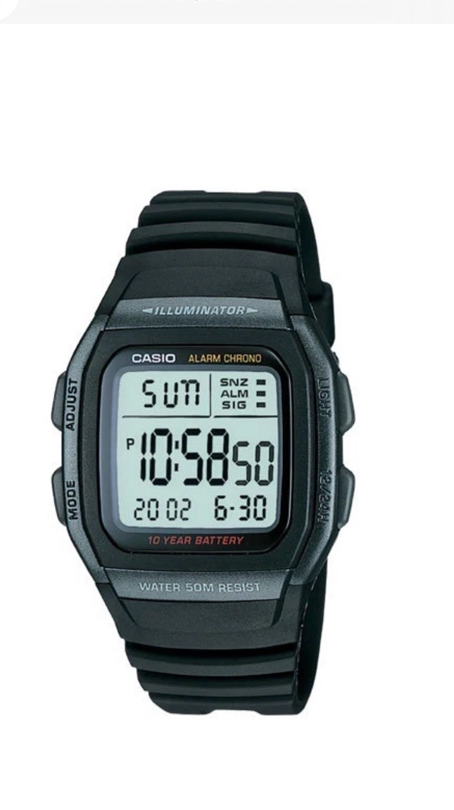 Casio W96H-1BV, Illuminator, Digital Chronograph Watch, Alarm, 10 Year Battery