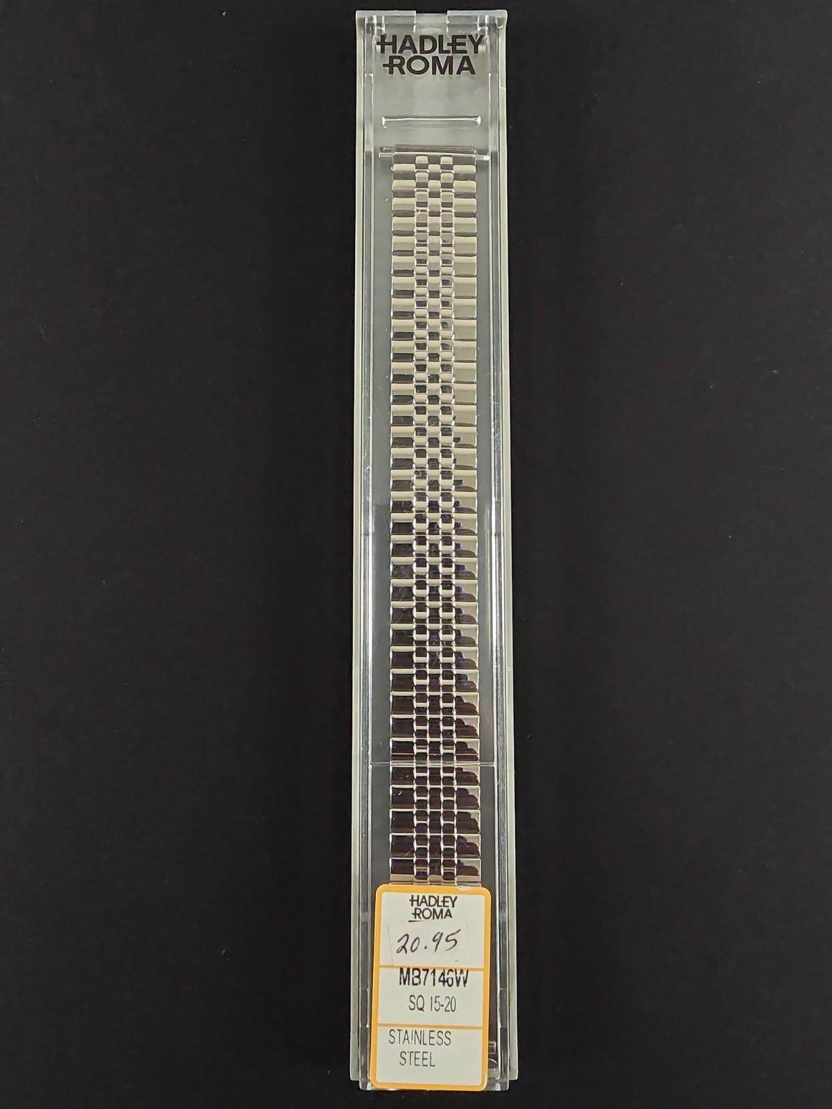 HADLEY ROMA MB7146W SQ 15-20mm SILVER TONE STAINLESS STEEL WATCH BAND