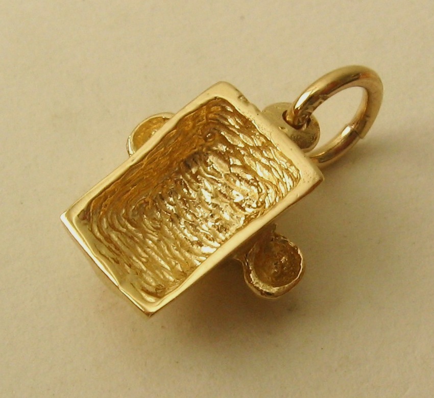 GENUINE SOLID 9K 9ct YELLOW GOLD VINTAGE TELEPHONE PHONE CHARM PENDANT
