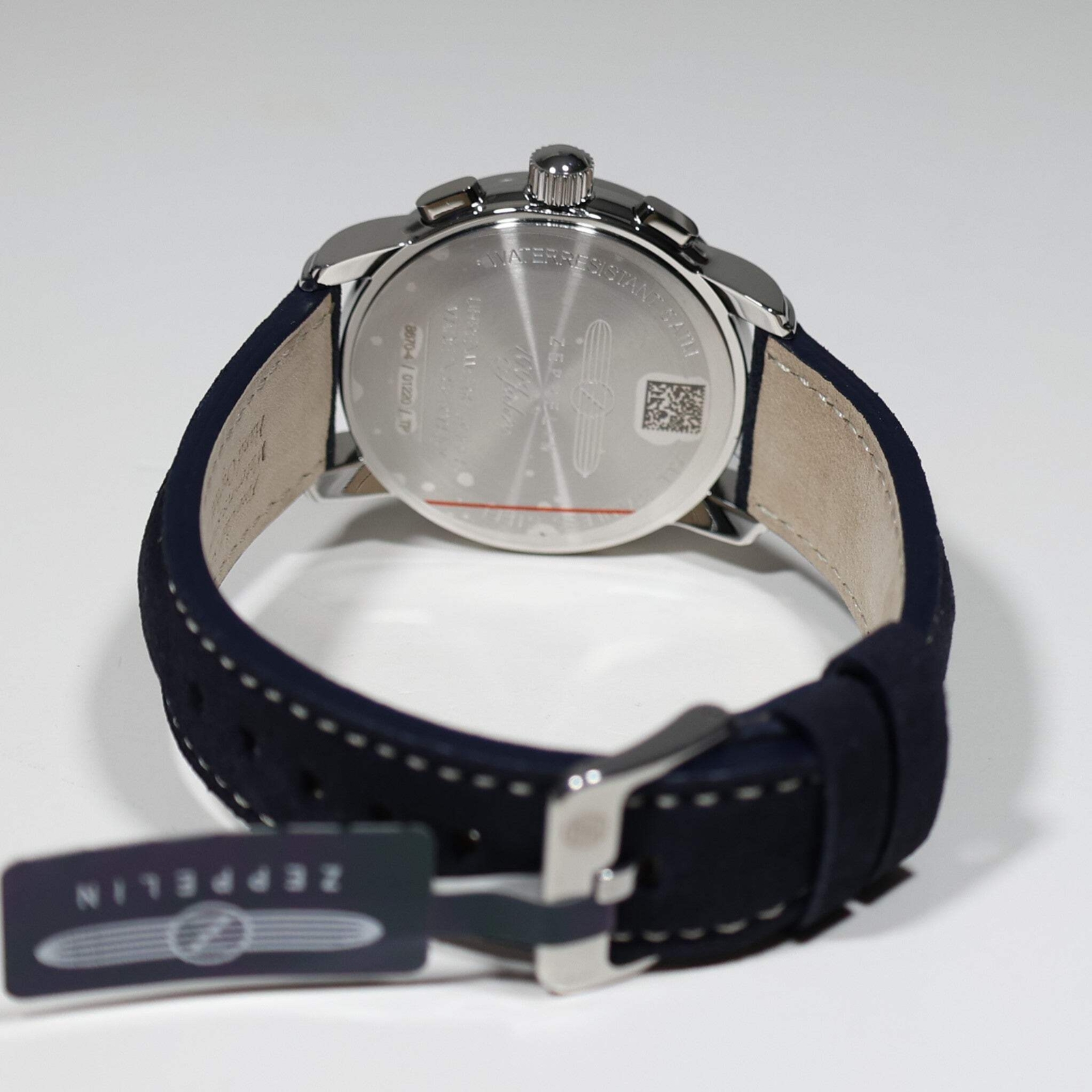 Zeppelin 8670-4 100 Years Men’s Blue Dial Stainless Steel Leather Strap Watch