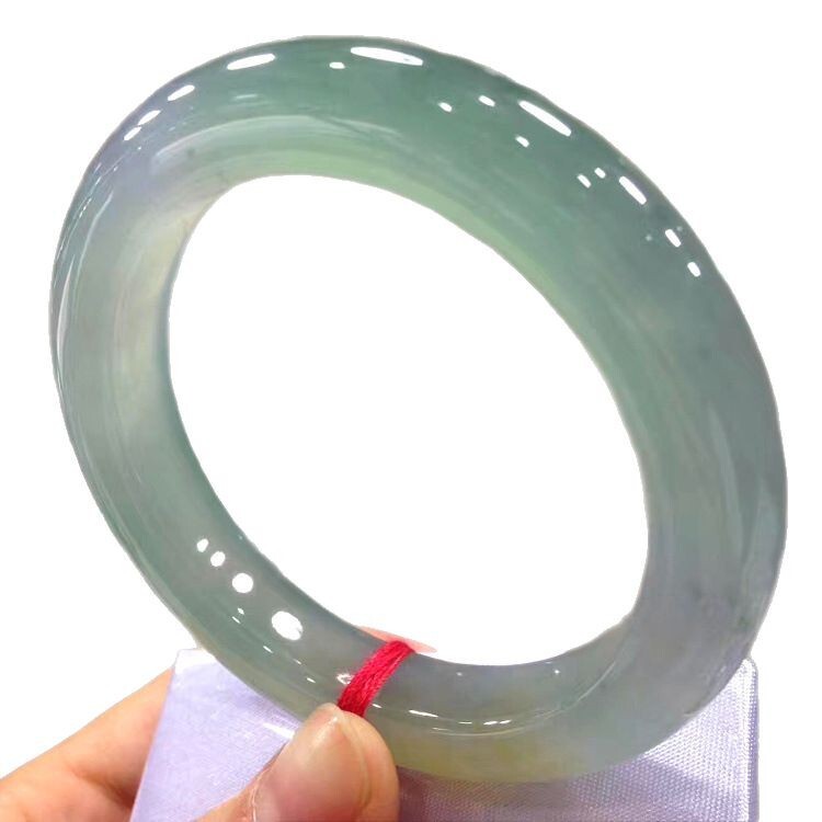 Myanmar Jade Bracelet for Women, Water Permeable Floating Flower Jade Bracelet