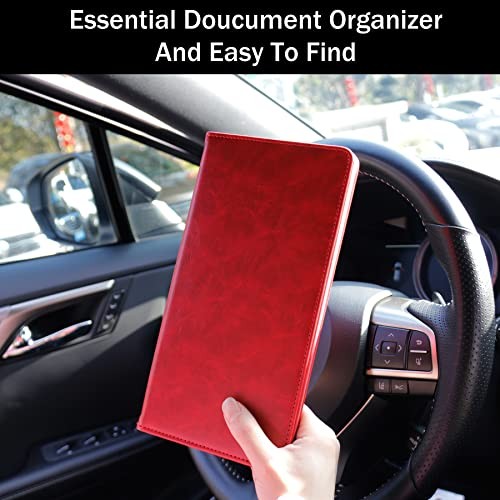 UYYE Auto Car Registration and Insurance Documents Holder – PU Leather Red