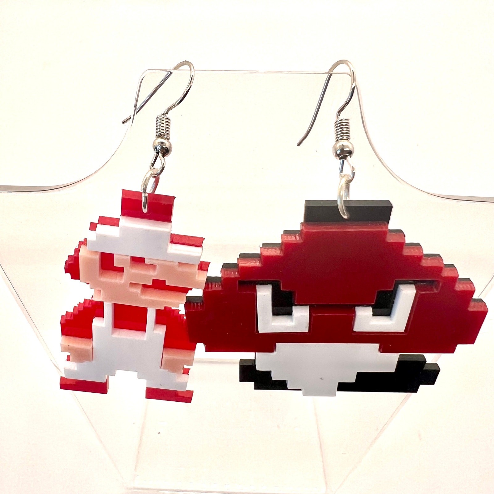 Mario Mushroom Earrings | Y2K Gamer Jewelry | Retro Video Game Earrings