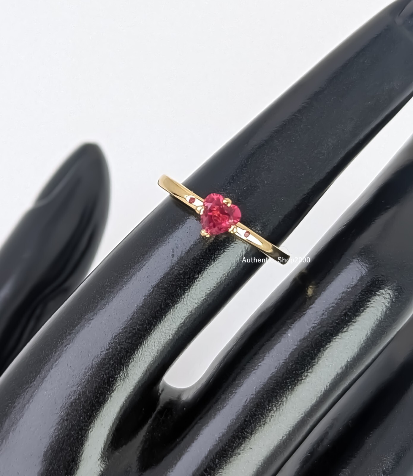 NEW 100% Authentic PANDORA 14k Gold P Red Heart Explosion of Love Ring 166574C01