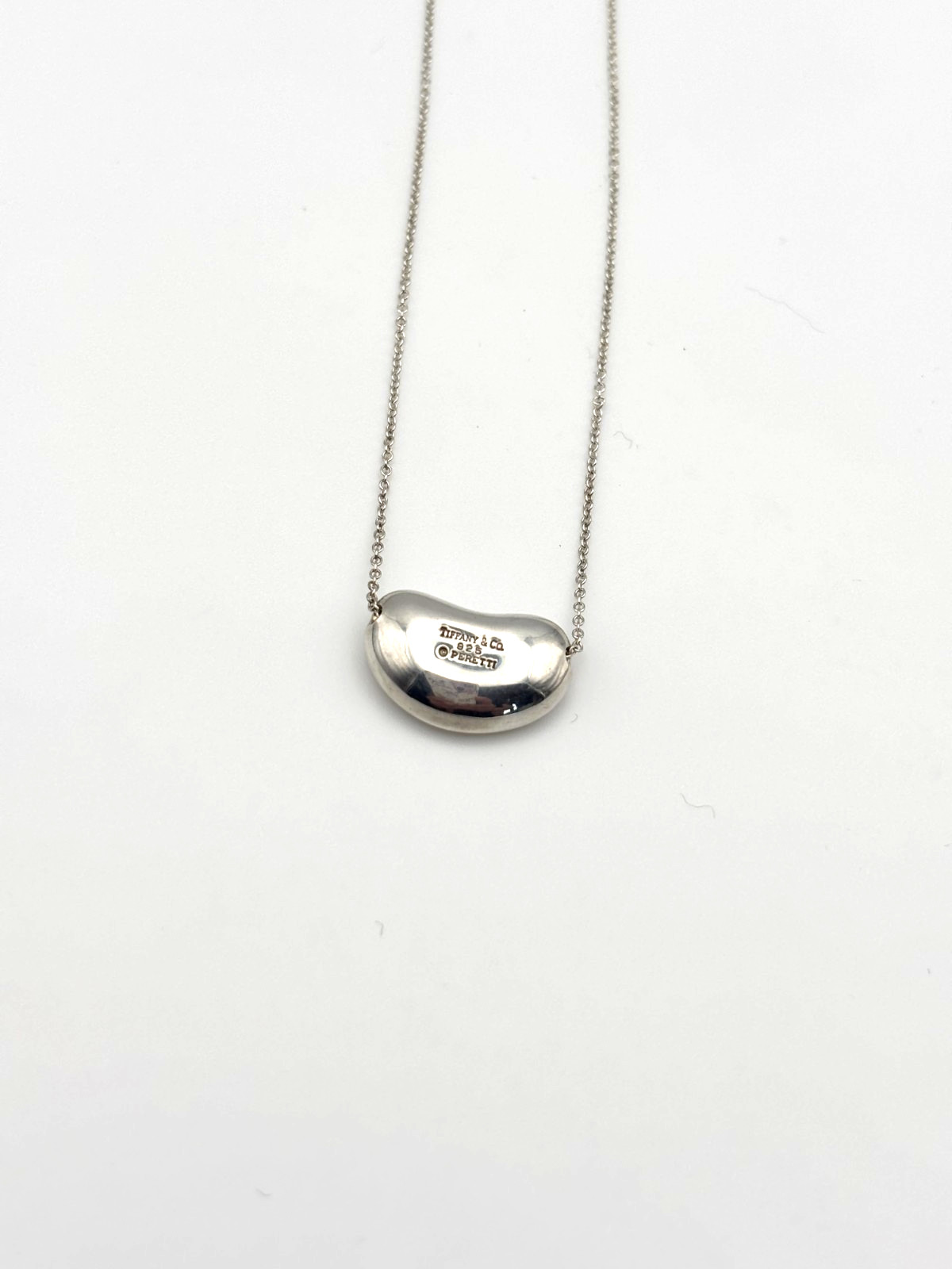 Tiffany & Co Bean 20mm Necklace Pendant Sterling Silver SV925 Elsa Peretti Used