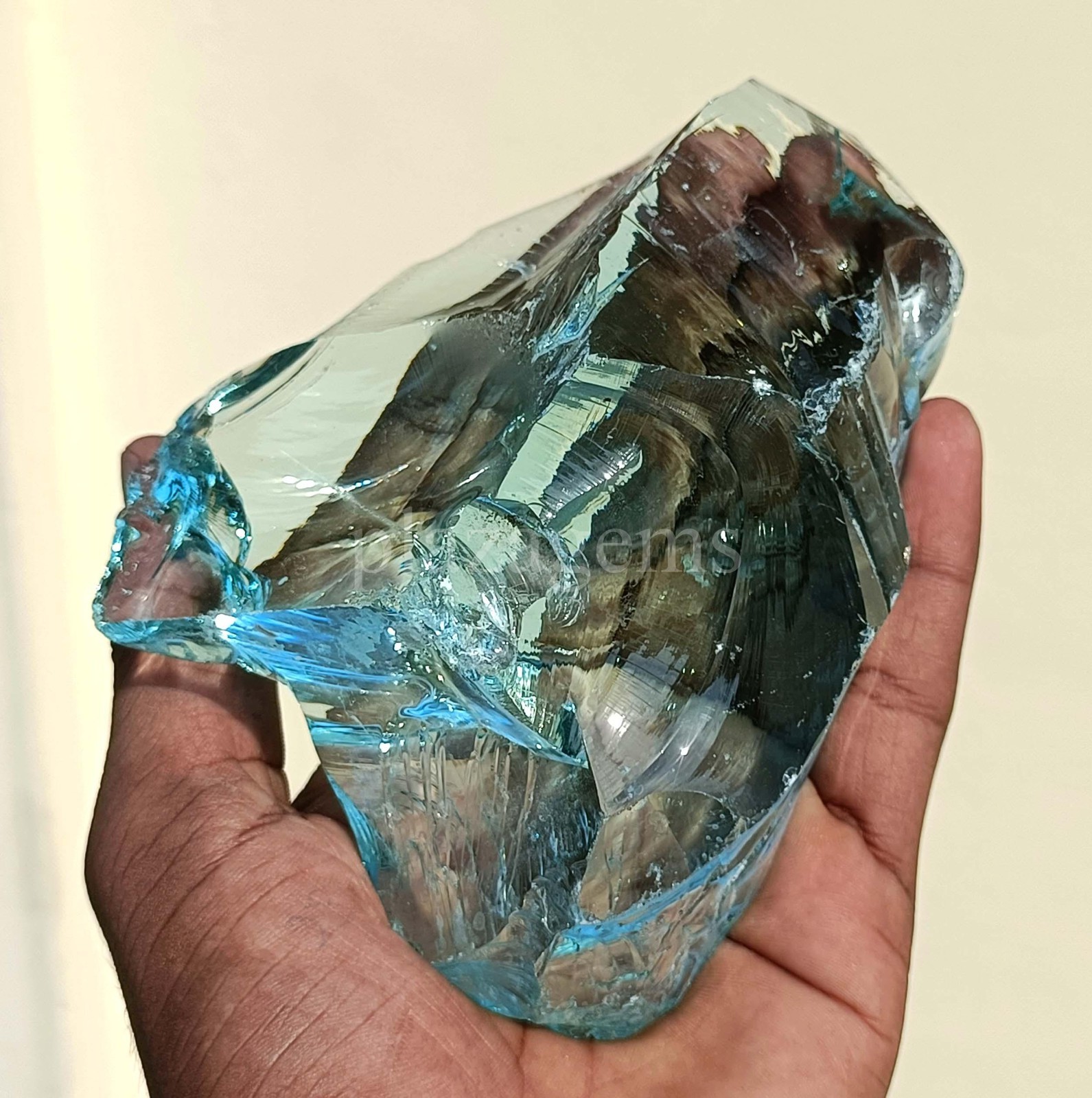 EGL 3094 Ct Natural Aquamarine Rough Transparent Uncut Gemstone 130X94 MM ” 5OSI