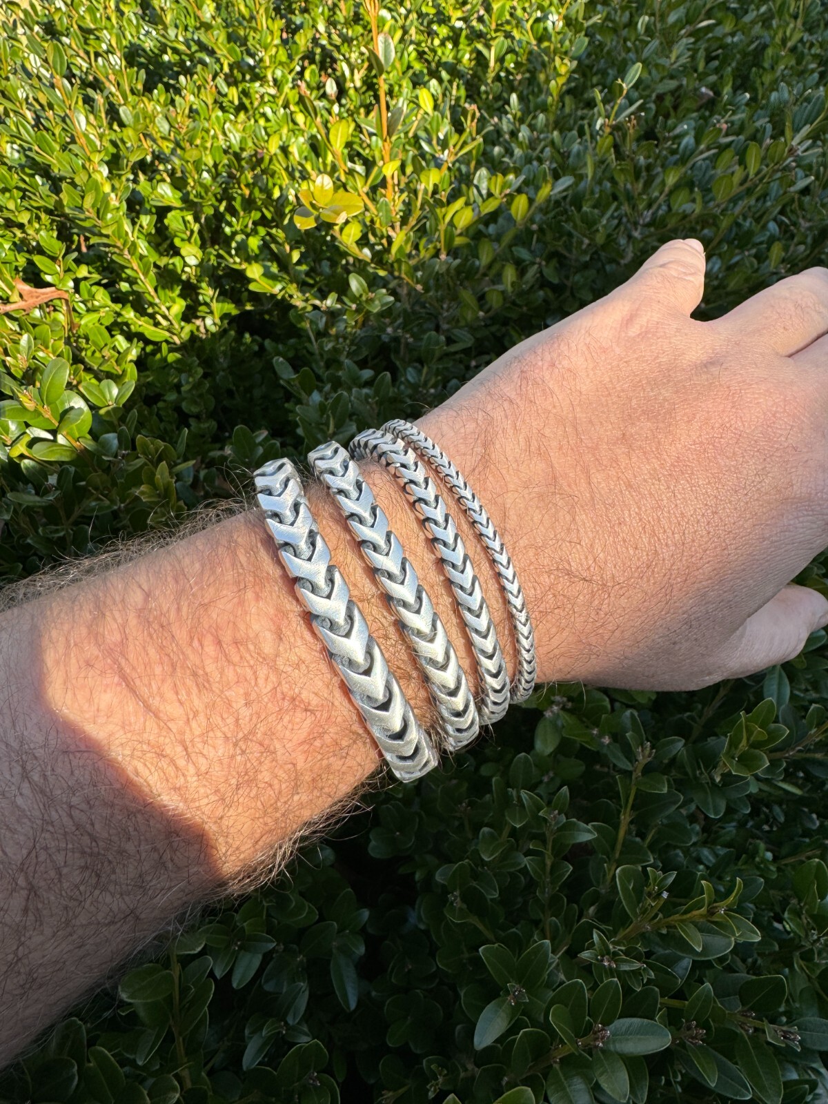 BIG 4-10mm Franco Chain Necklace Or Bracelet Oxidized Real 925 Silver Box Clasp