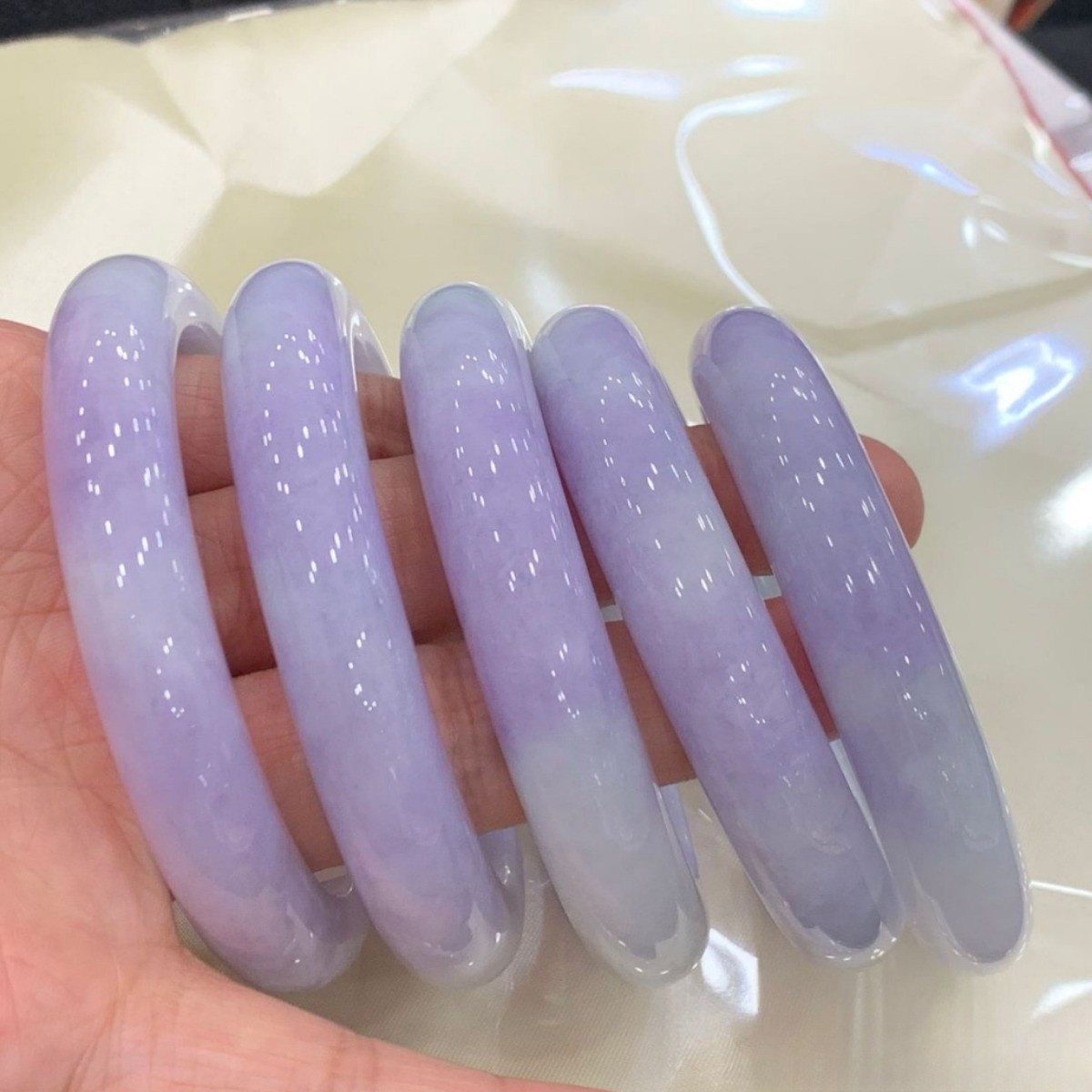 Natural Jadeite Jade Violet Bracelet Fine Glutinous Circle