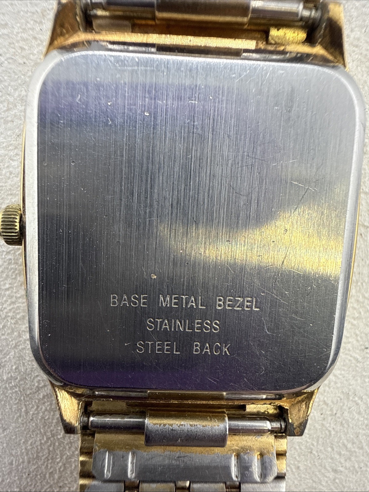 Rare Condition Benrus Diamond Retro Mens Watch New Battery BAD CLASP