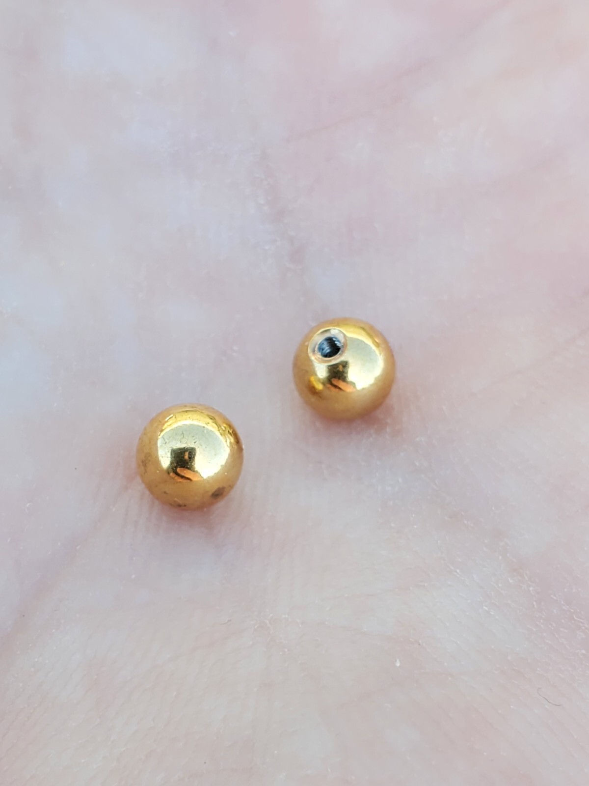 2 Gold Color 18g 16g 14g Externally Threaded Replacement Balls Gold Color