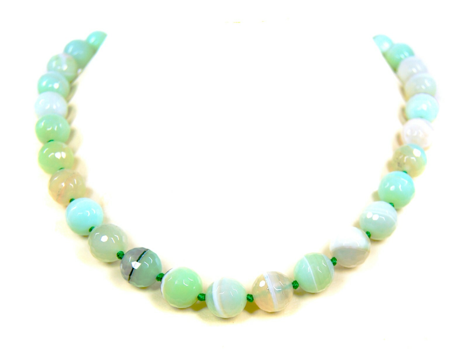 Unusual Agate Ball Shaped Gemstone Necklace Ø-12mm