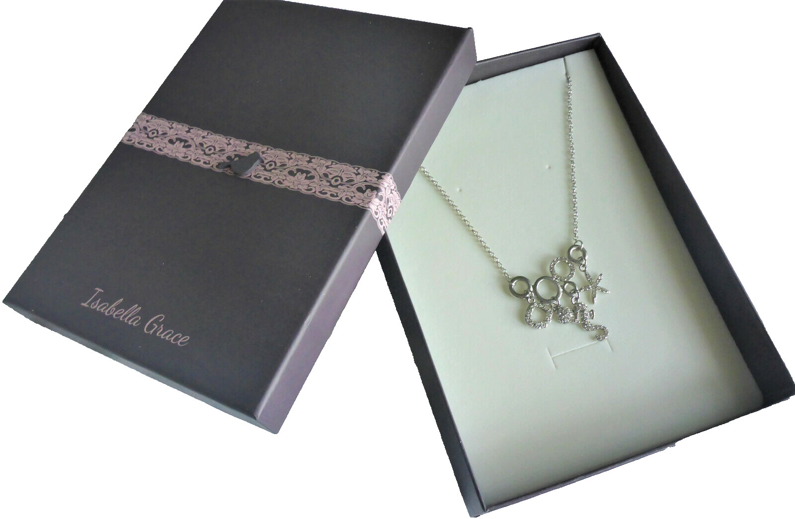 Isabelle Grace Black Ginger Seaside Necklace Metal Diamante Jewellery Gift Box