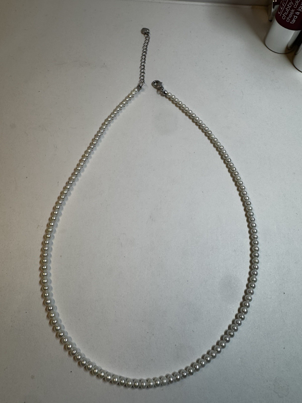 16-1 8 inches 3-3.5mm freshwater A+ white pearl necklace new free shipping