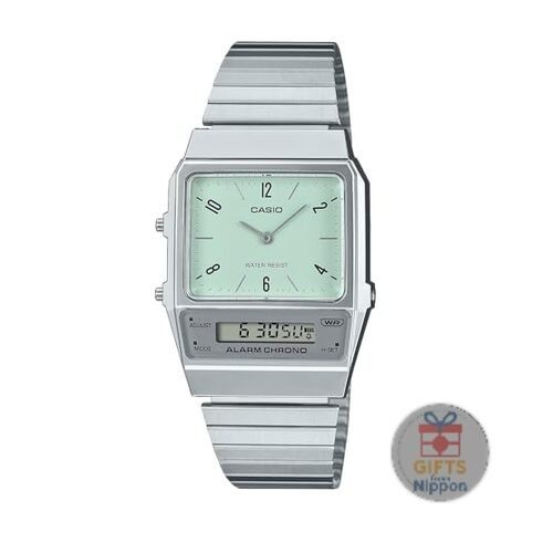 Casio AQ-800E-3A Analog-Digital Watch Pale Green Resin Stainless Steel Unisex