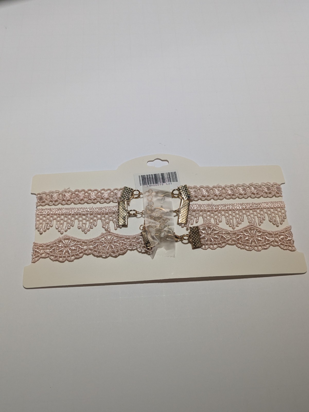 A’GACI Blush Lace Choker Set | 3‑Piece Adjustable Necklaces, Romantic Vintage