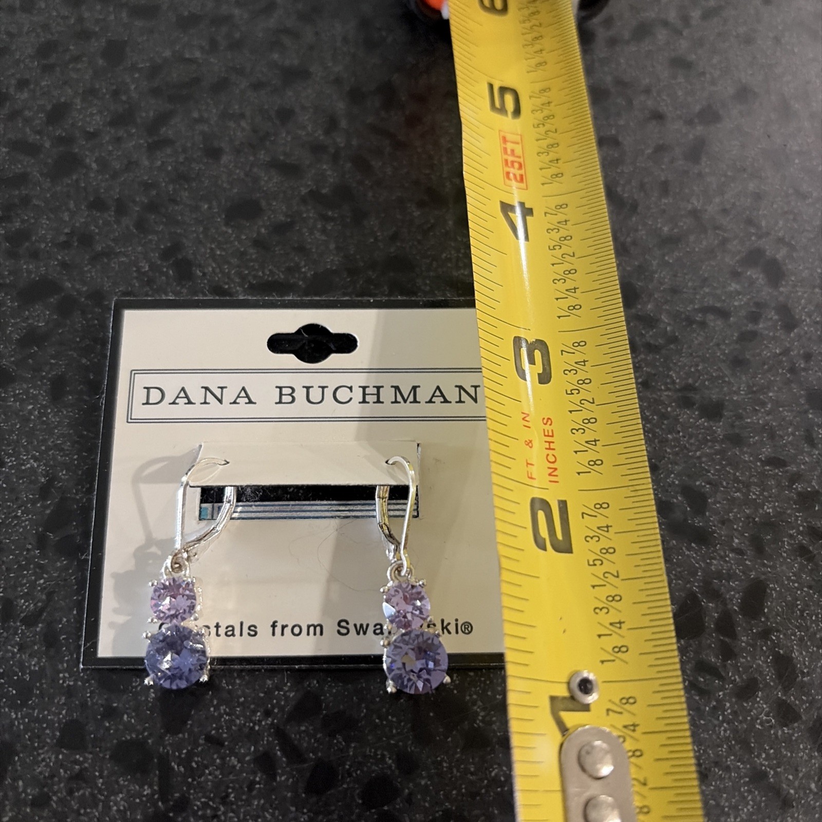 Dana Buchman Amethyst Crystal from Swarovski Dangle Earring New Retail