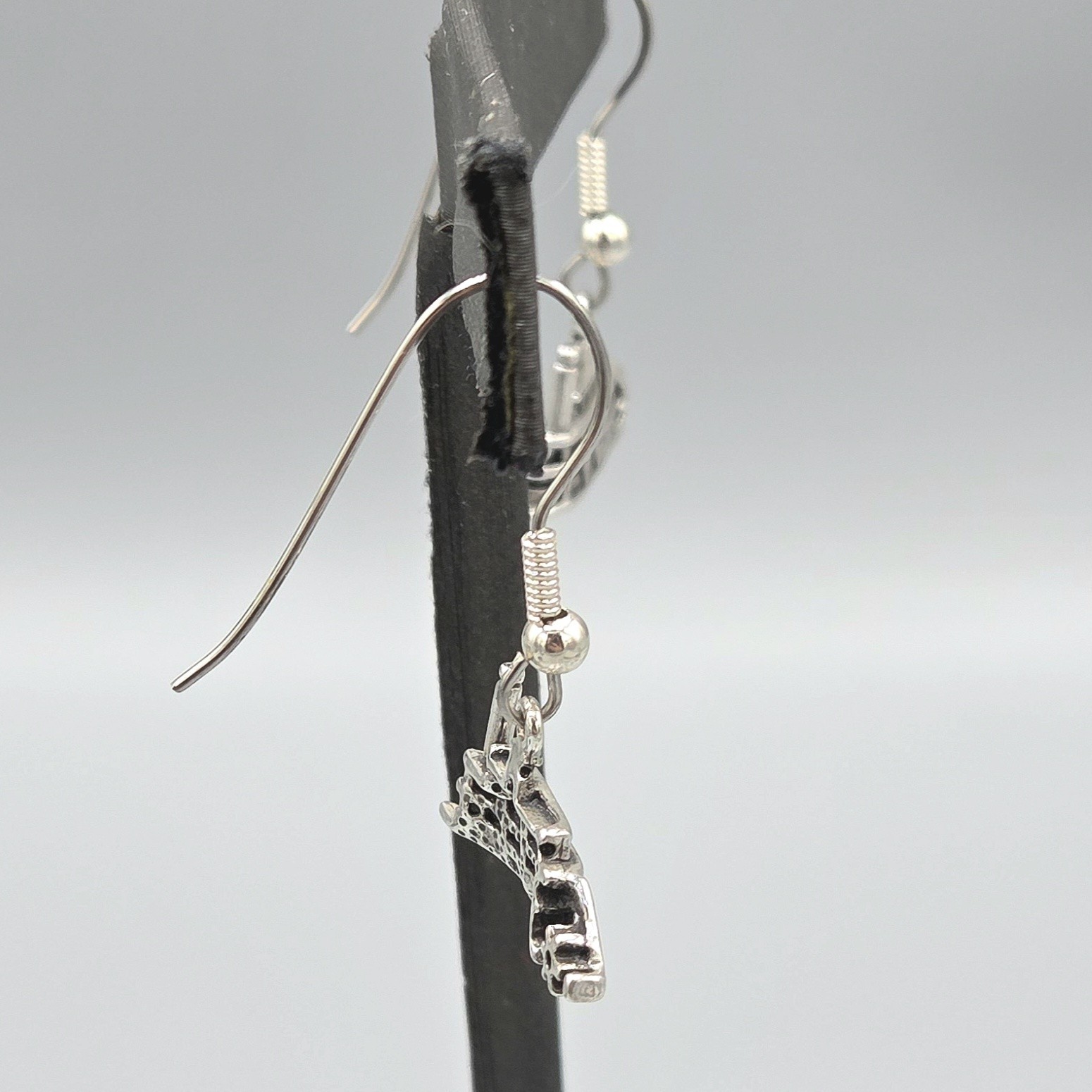 Wheeler Manufacturing WM CO Sterling Silver Riverboat Dangle Hook Earrings