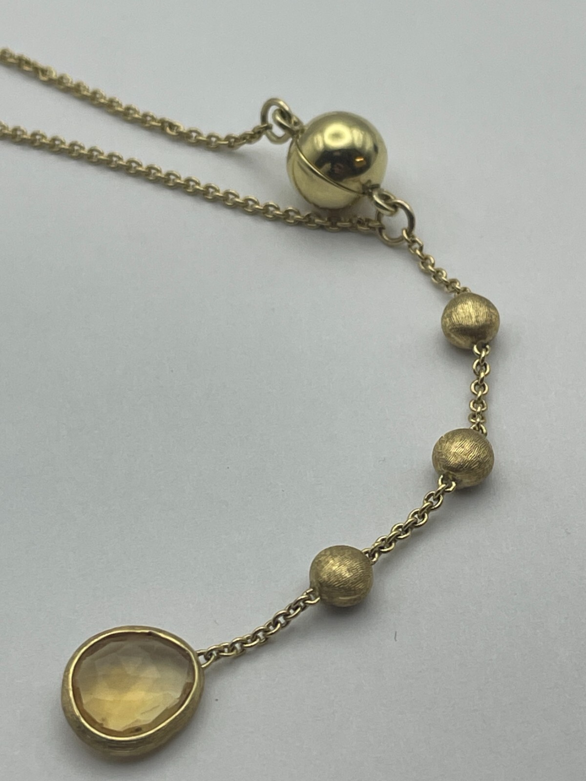 Marco Bicego, 18k Yellow Gold Necklace, Aquamarine + Citrine, 20.5 in, Italy