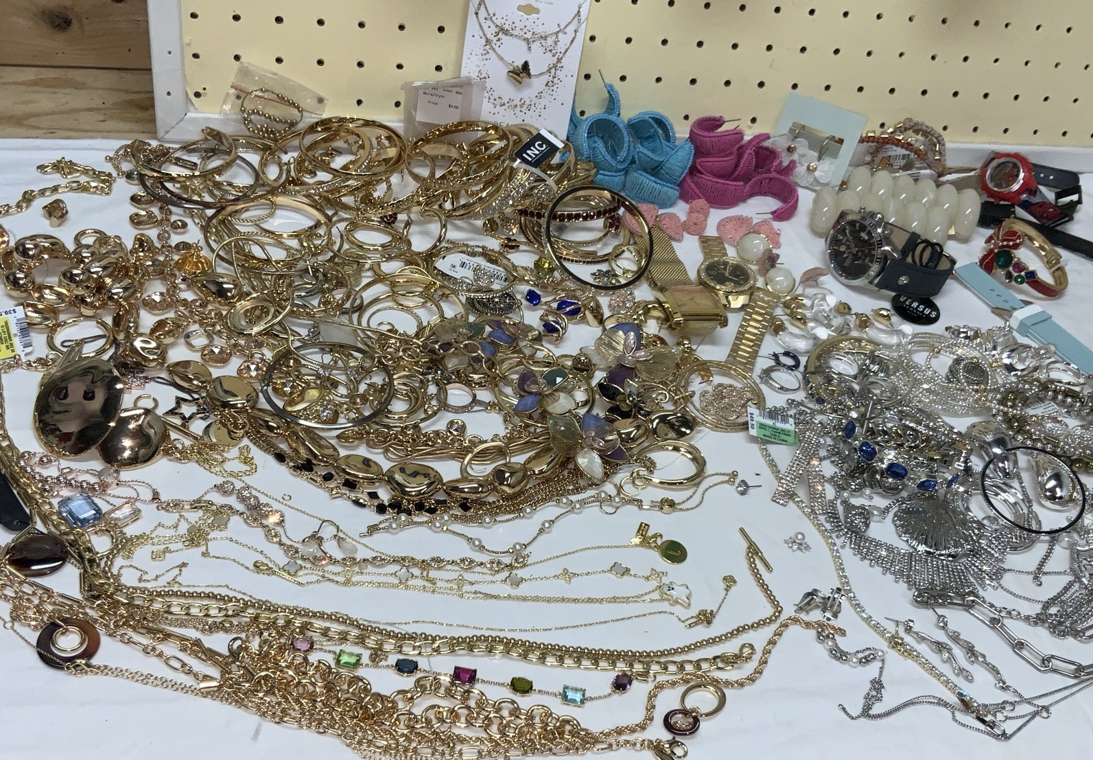 Jewelry Craft Repair Lot Junk Mixed Scrap Chains Beads Metal Plastic 7lb. 8oz.
