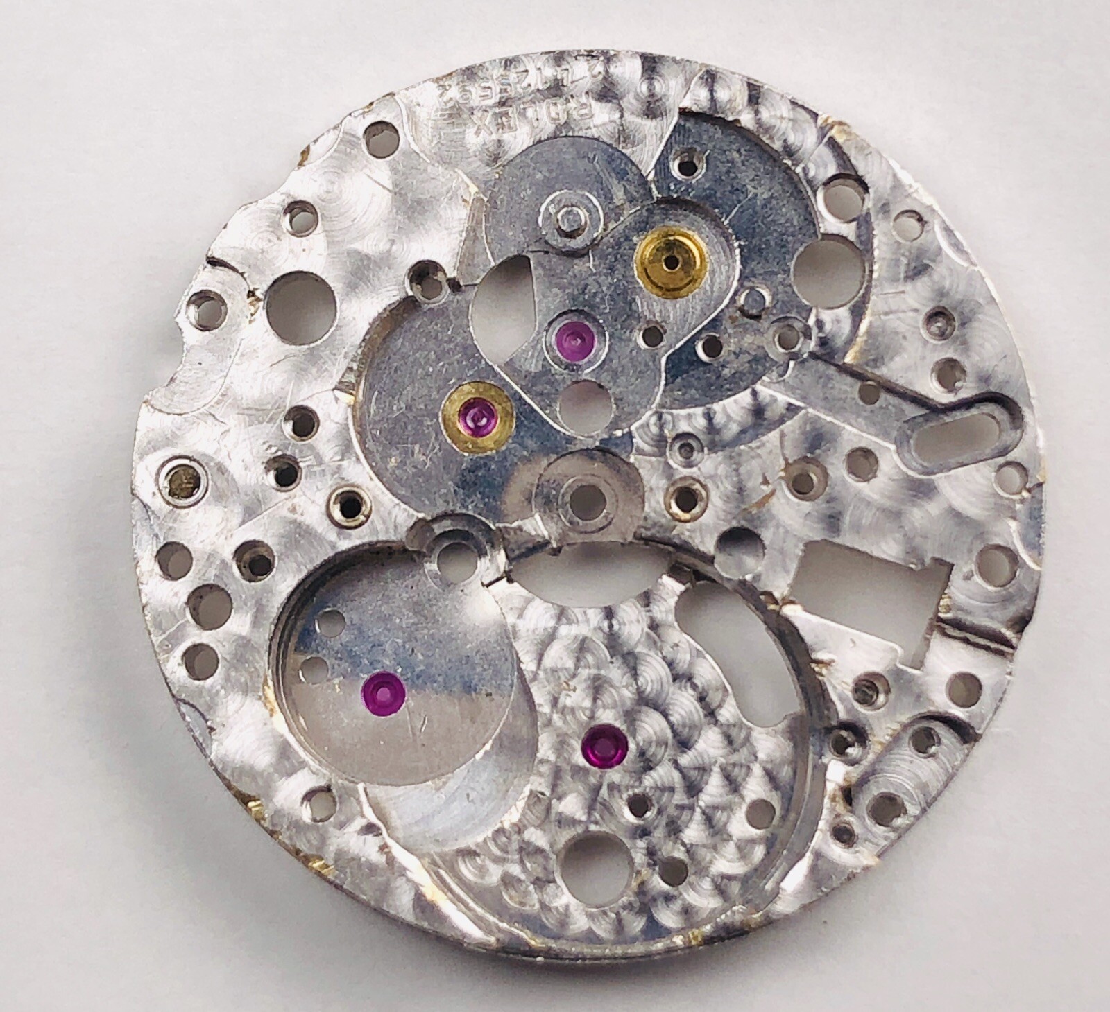 ROLEX Cal 2130-100 Main Plate with slight bend can be used For Jewels/springs