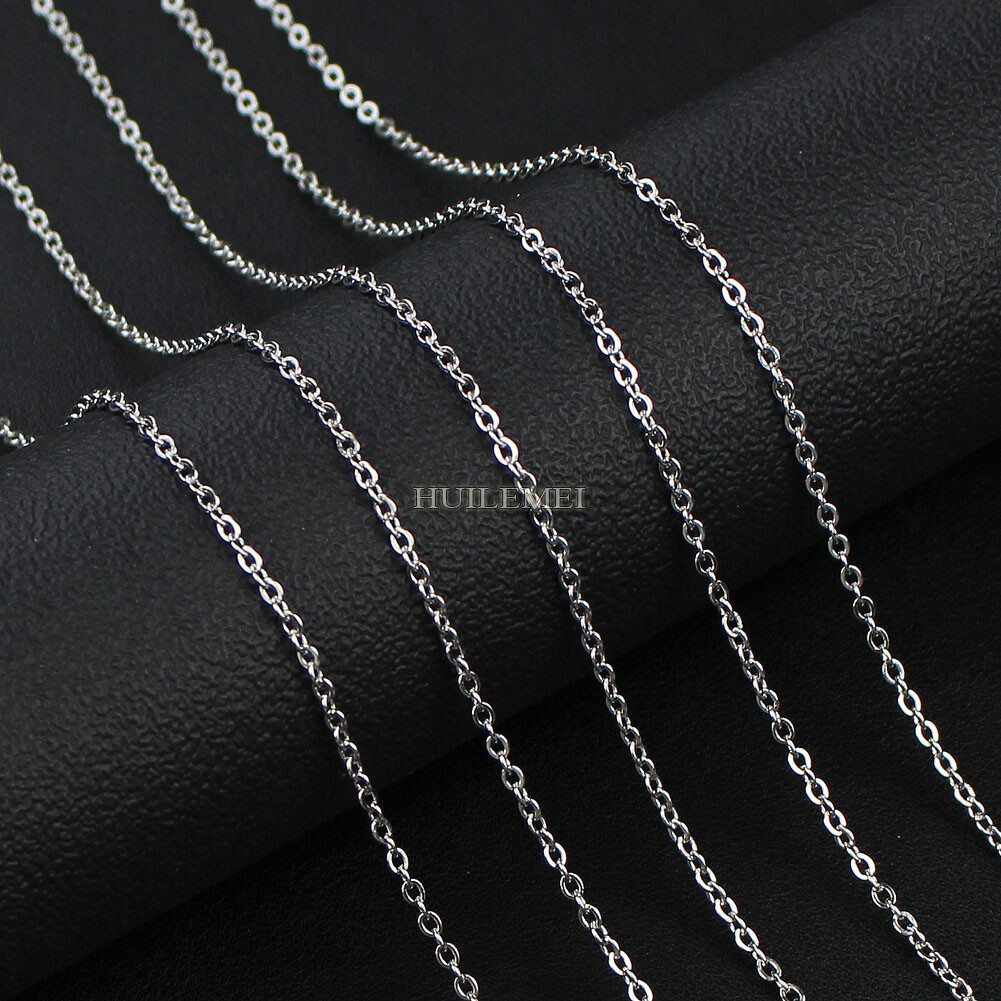 10/20/50pcs 1.6/2/2.4/3mm Stainless Steel Flat “O” Rolo Cable Chain Necklace