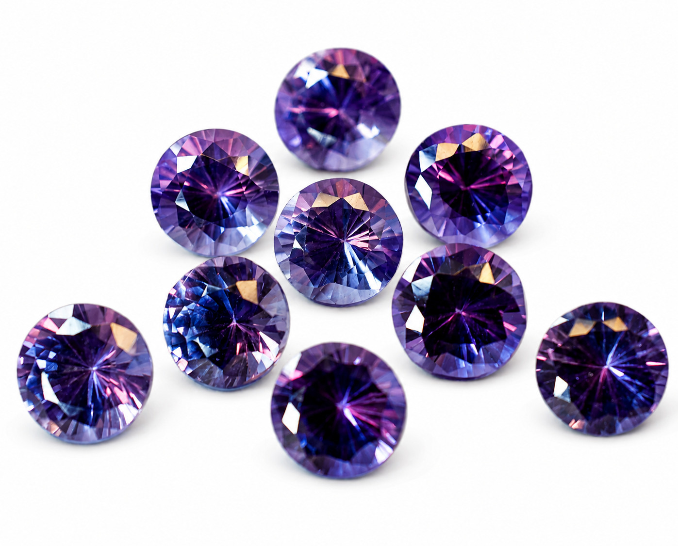 15 Pcs CERTIFIED Natural Alexandrite Lot Color Change Round Cut Loose Gemstone