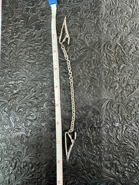 Vintage Silver Tone Leaf Sweater Guard Clip Cardigan Collar Chain Mid Century