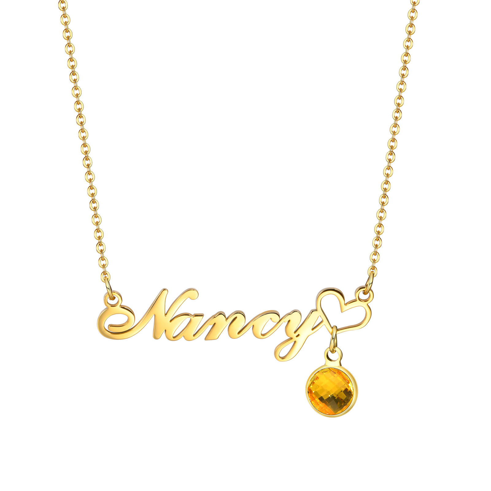 Vnox Personalized Name Necklace Custom Birthstone Pendant Stainless Steel Chain