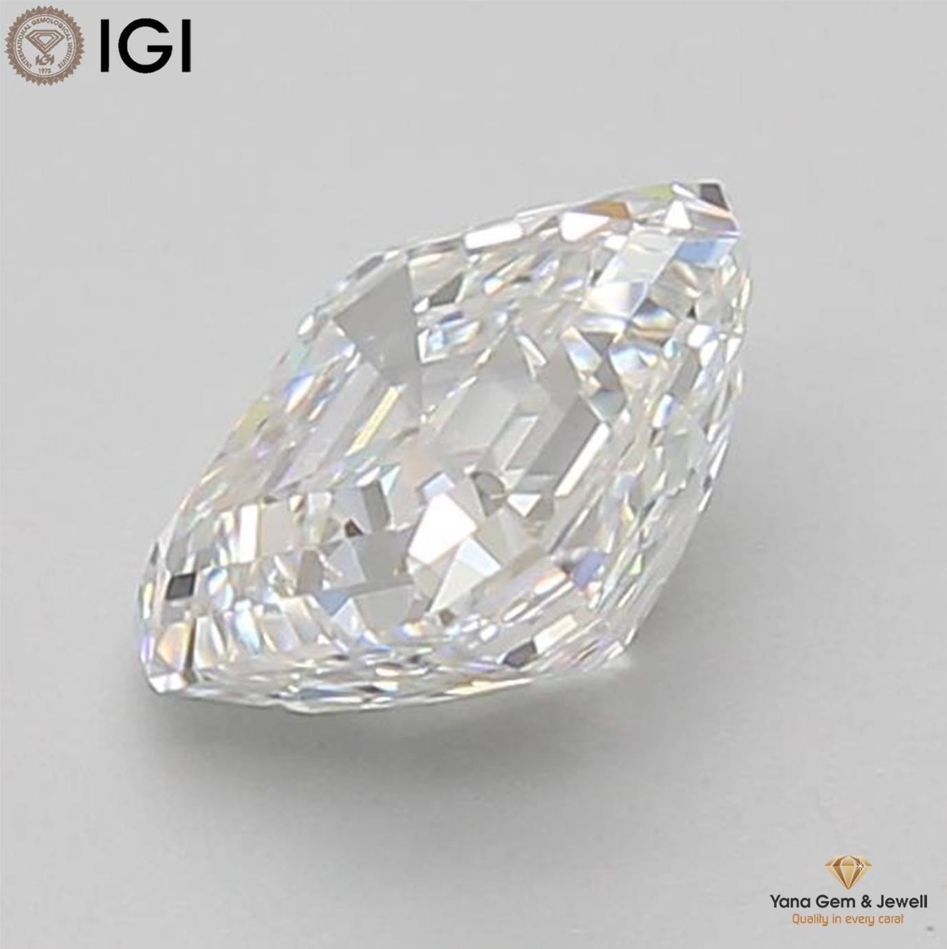 Asscher Shape VS2 Clarity E Color 1.50 Carat IGI Certified CVD Lab Grown Diamond