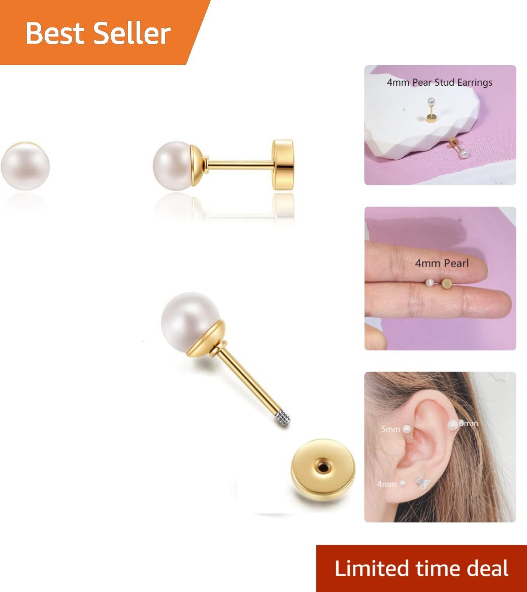 Versatile Pearl Stud Earrings for Sensitive Ears – Perfect Gift for Any Occasion