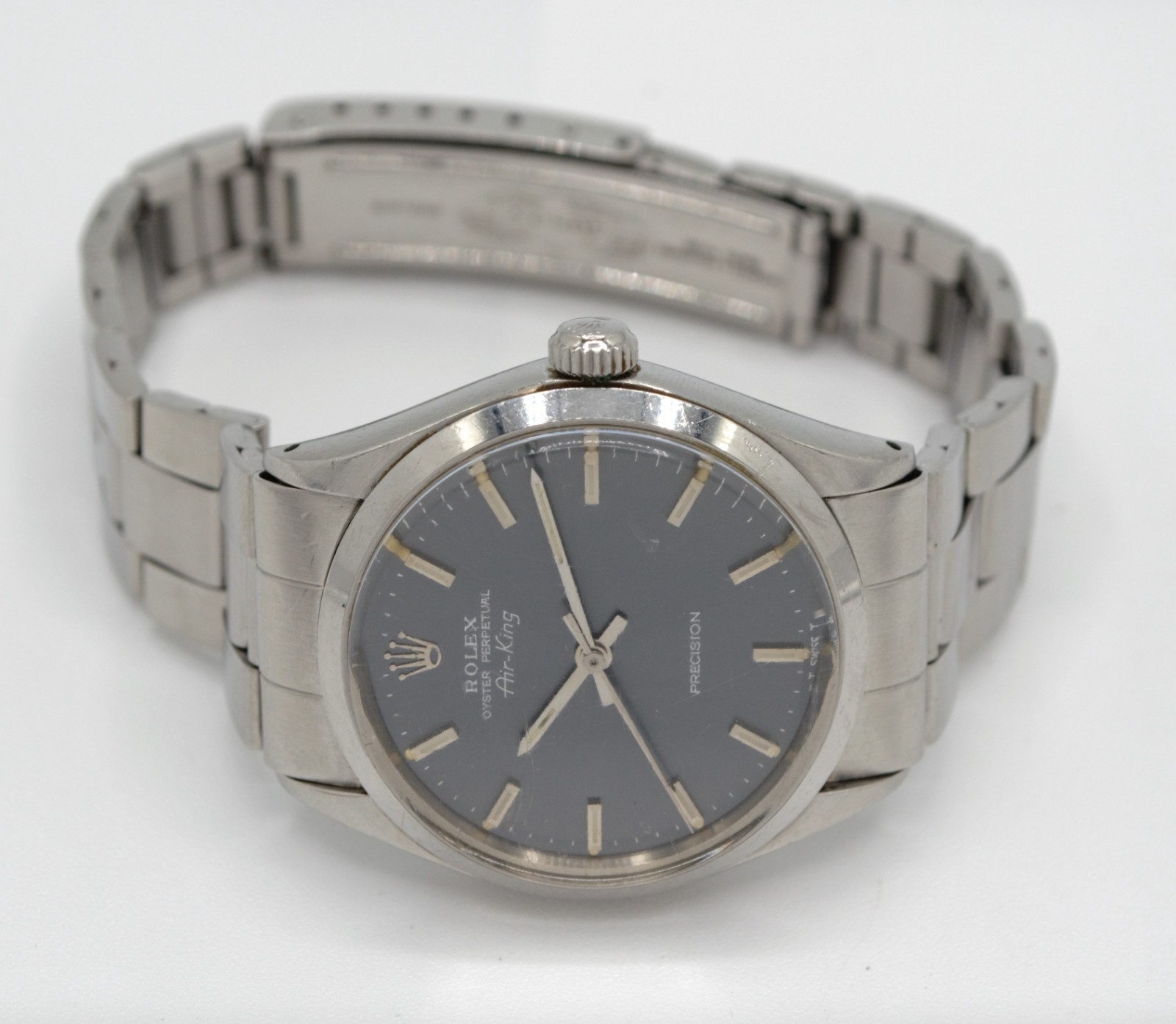 Vintage Rolex Air-King Precision Steel Pale Violet Sunburst Dial 34mm Ref. 5500
