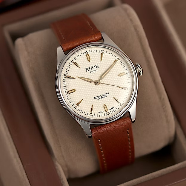 KUOE Kyoto Royal Smith 90-006 Gold Ivory Waffle Dial Miyota 9039 Auto Unused JP