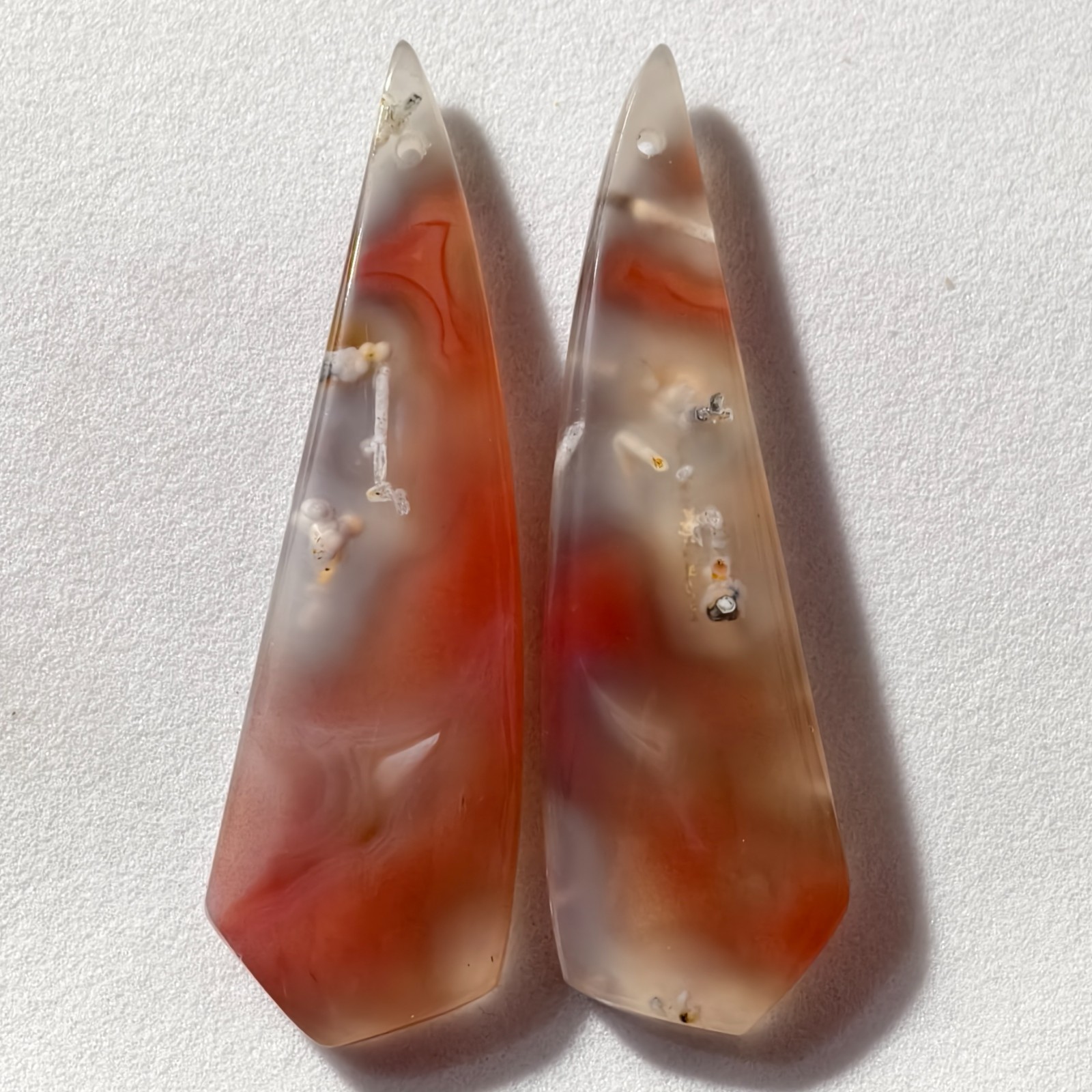 43 Cts Natural Botswana Agate Drilled Pair Cabochon Gemstone 44.4 X 13.2 MM