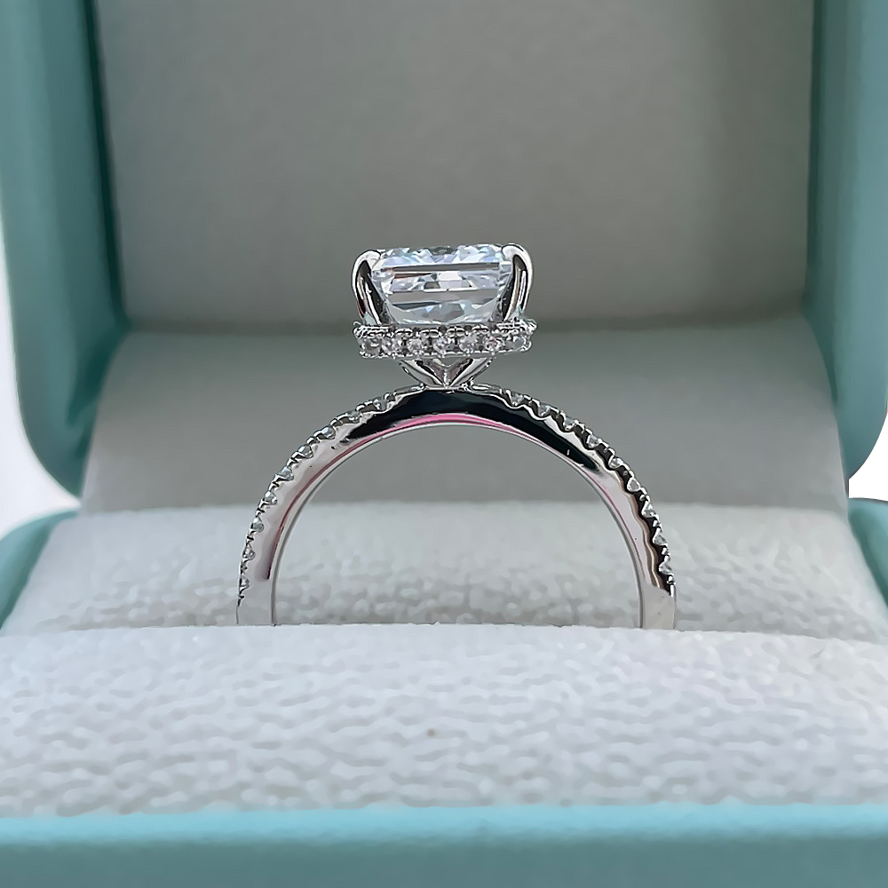 IGI Certified 4.40 Carat Princess Cut Lab Grown Diamond CVD Ring 14K White Gold