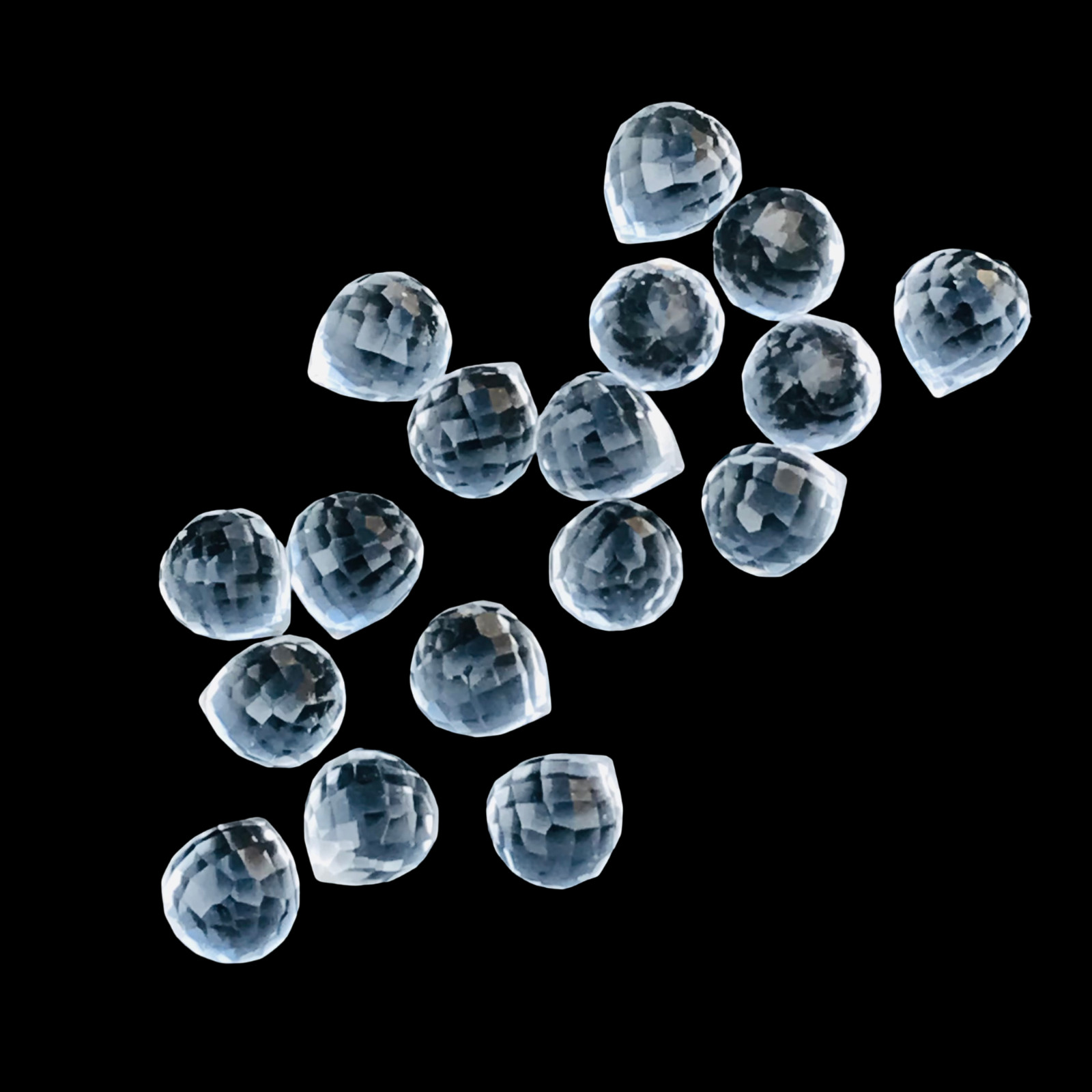 10 Pieces Faceted Clear Crystal Side Drilled Loose Gemstone -6mm-25mm Approx.