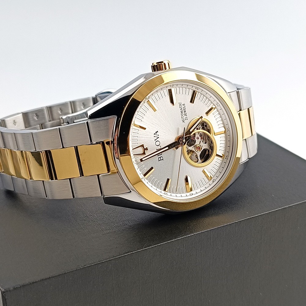 Men’s Bulova Surveyor 98A284 Silver-Gold Dial Two-Tone Stainless Automatic Watch