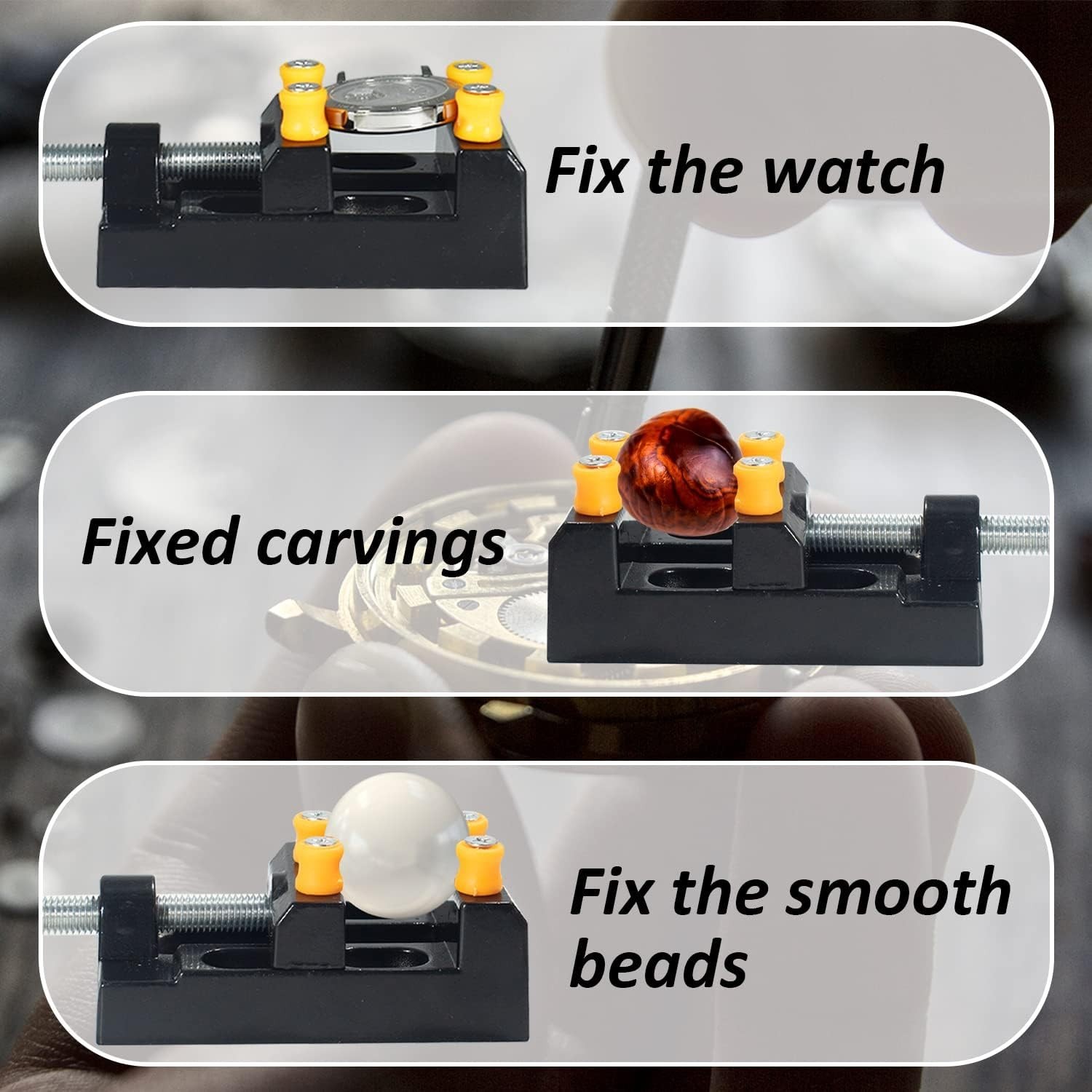 Adjustable Watch Case Holder Tool Metal Plastic Watchmaker Repair Tool