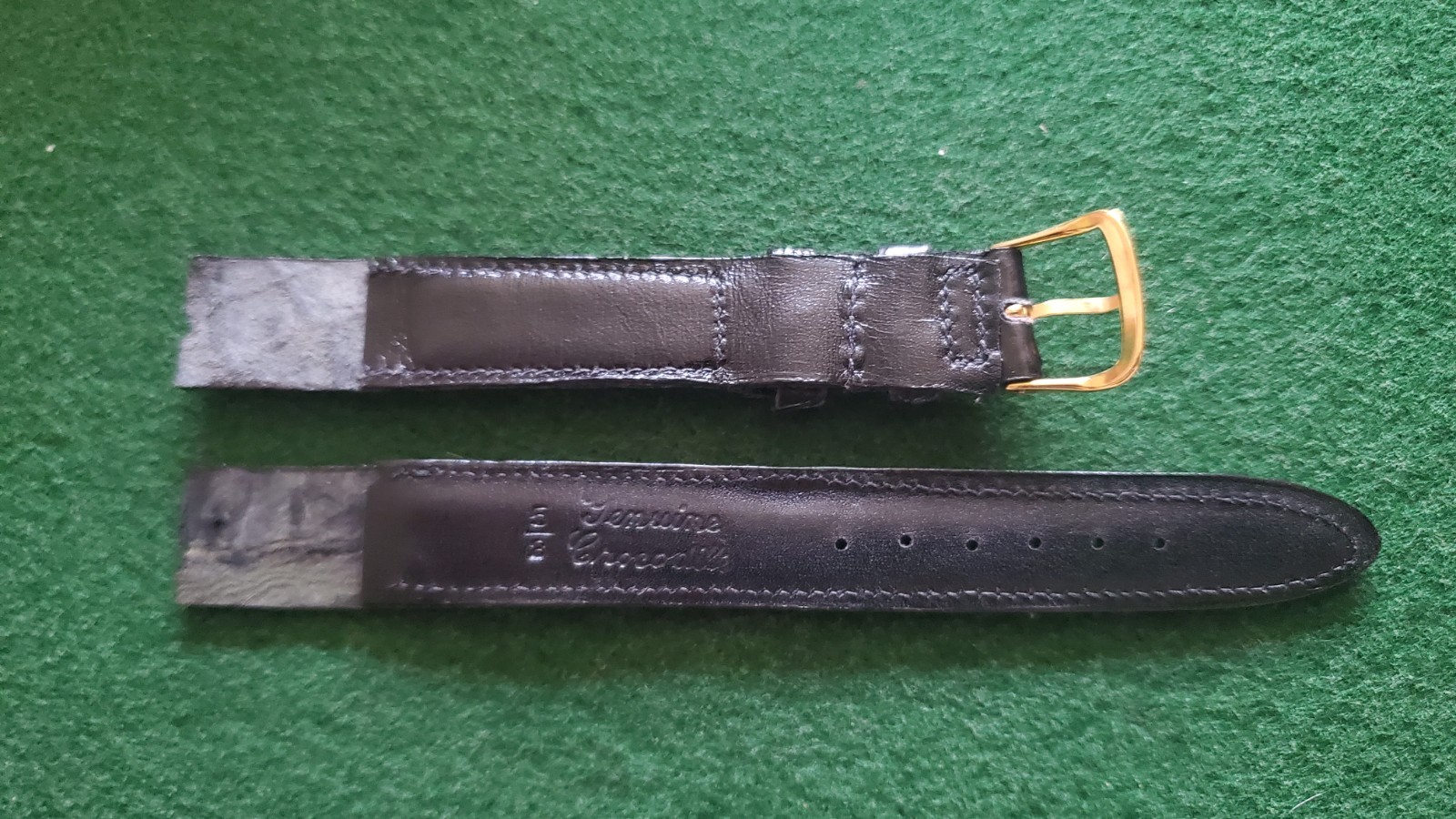 4 black Open Ended 5/8” 16mm Genuine Crocodile Watch bands