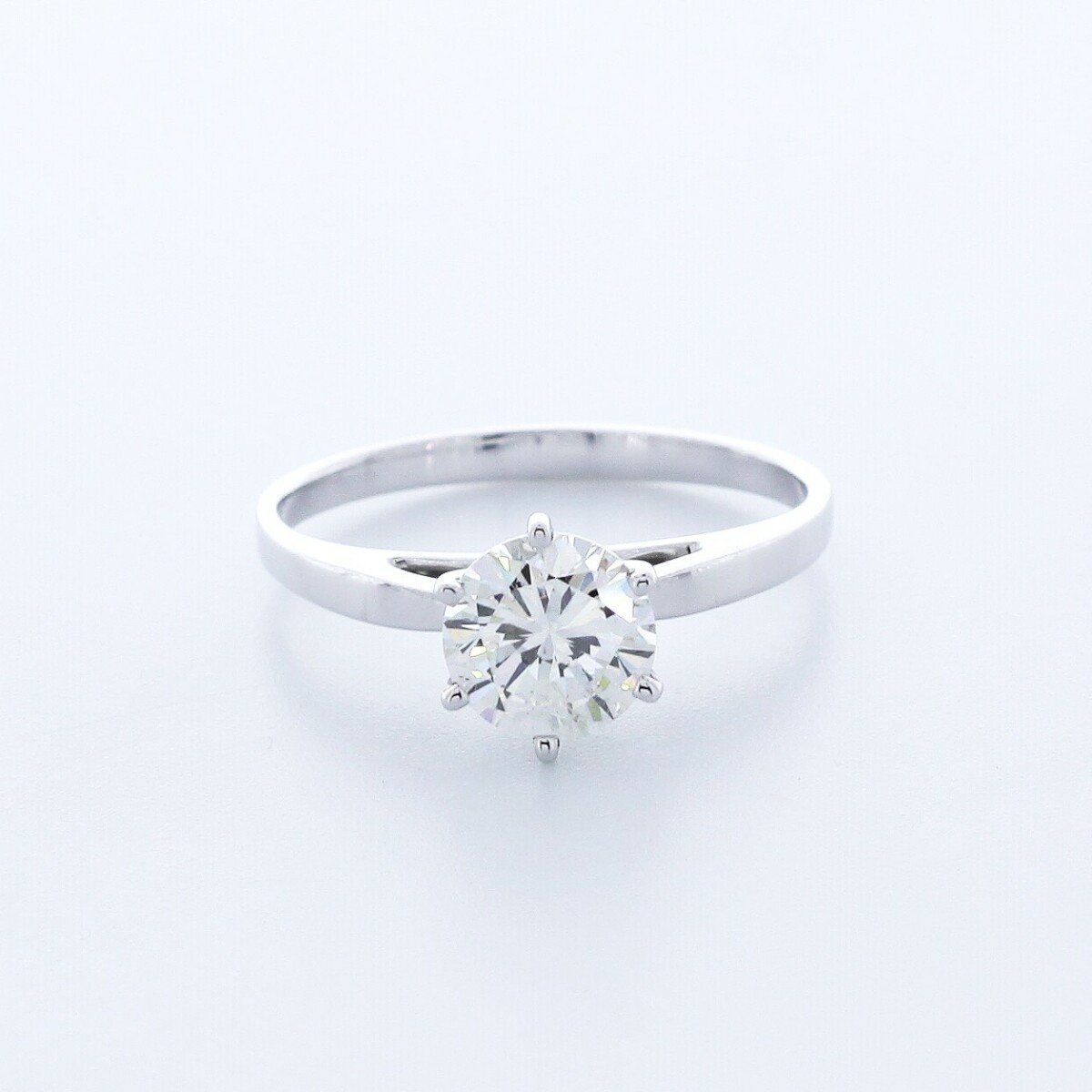 1.2CT Natural Diamond F/VS2 Very Good Cut Round Brilliant 18K White Gold 6-Prong