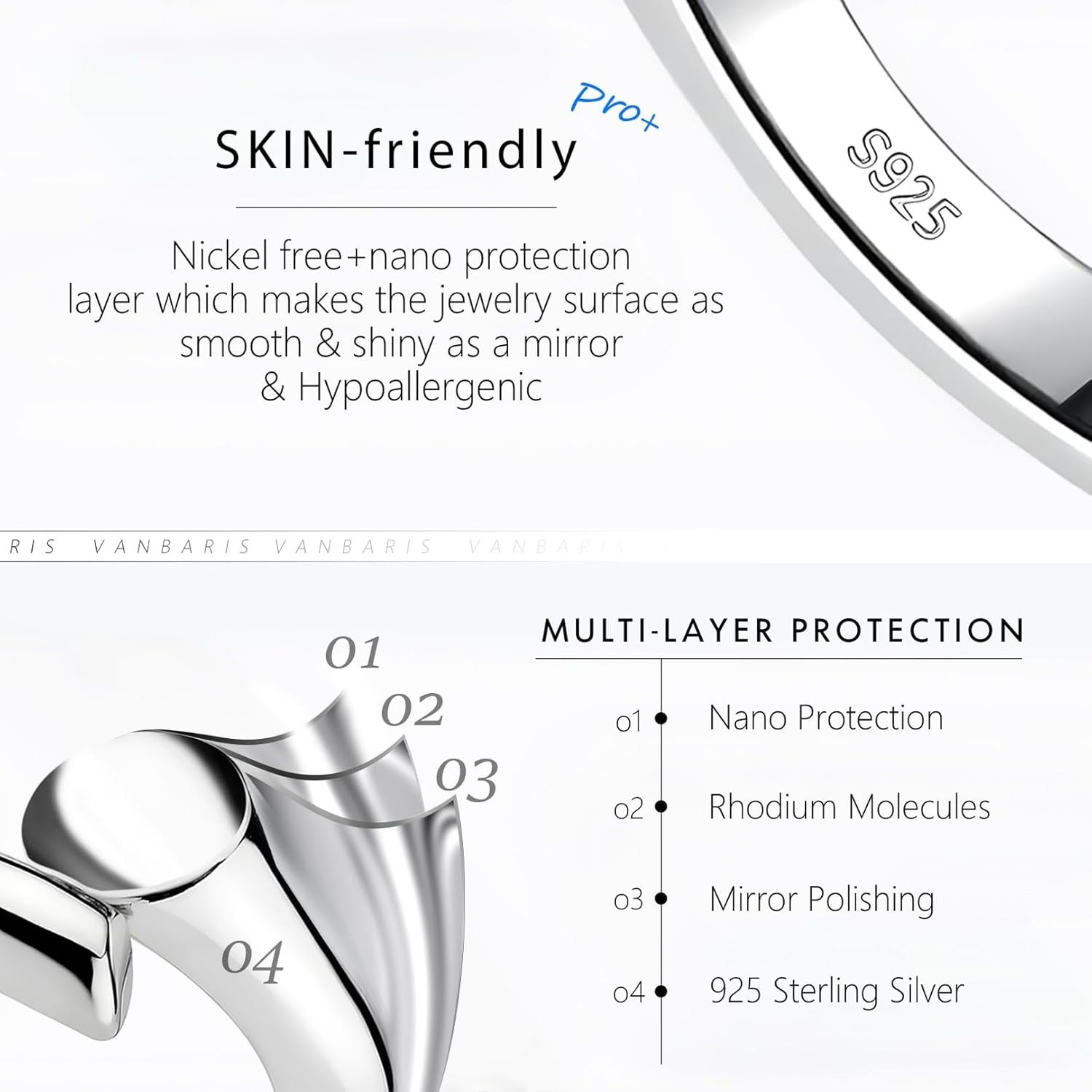 Hypoallergenic 3-Piece Sterling Silver Extenders for Necklaces and Bracelets