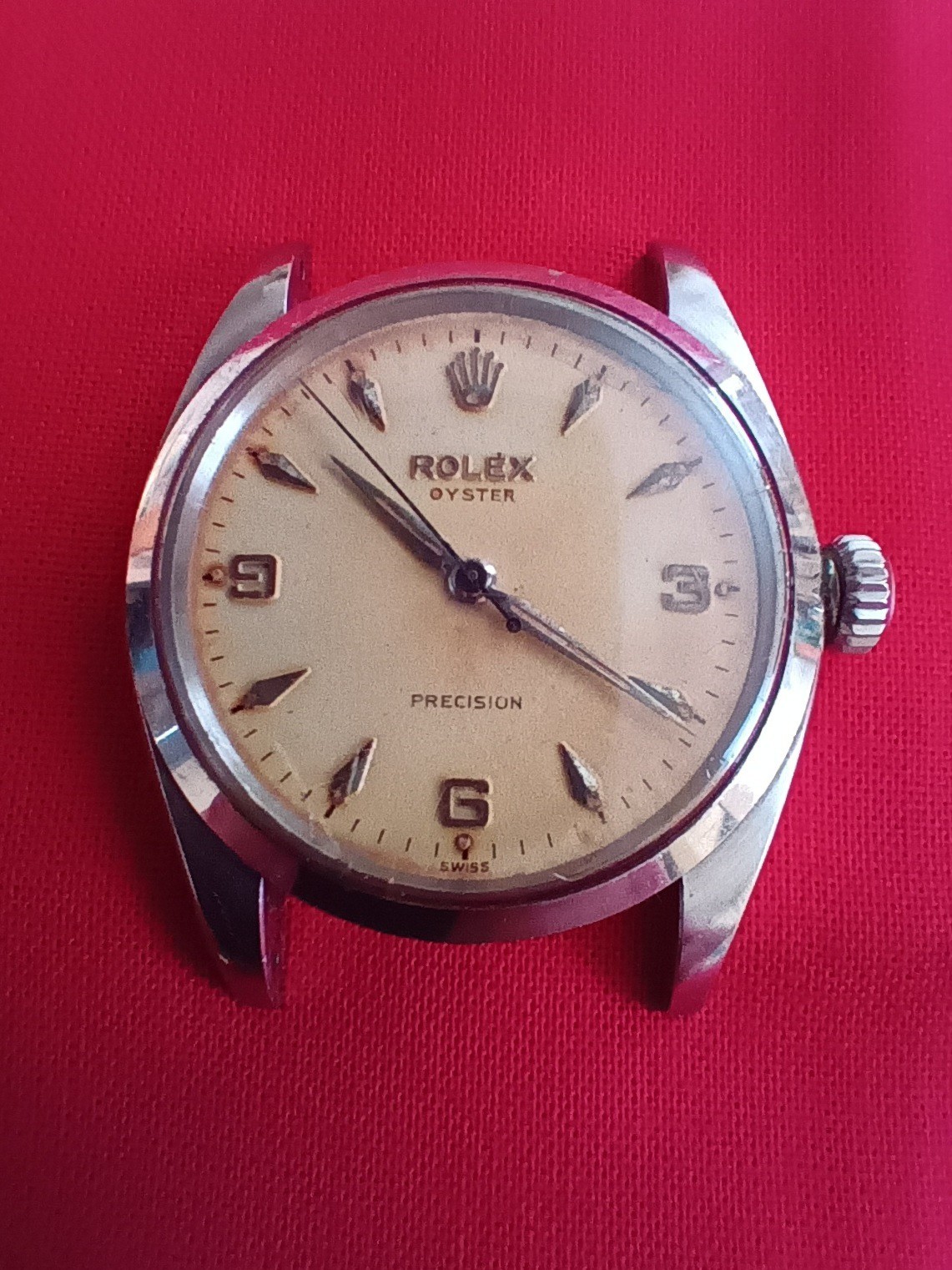 *RARE* ROLEX OYSTER PRECISION WATCH REF 6422 Circa 56 HEAD ONLY MANUAL 33-34mm