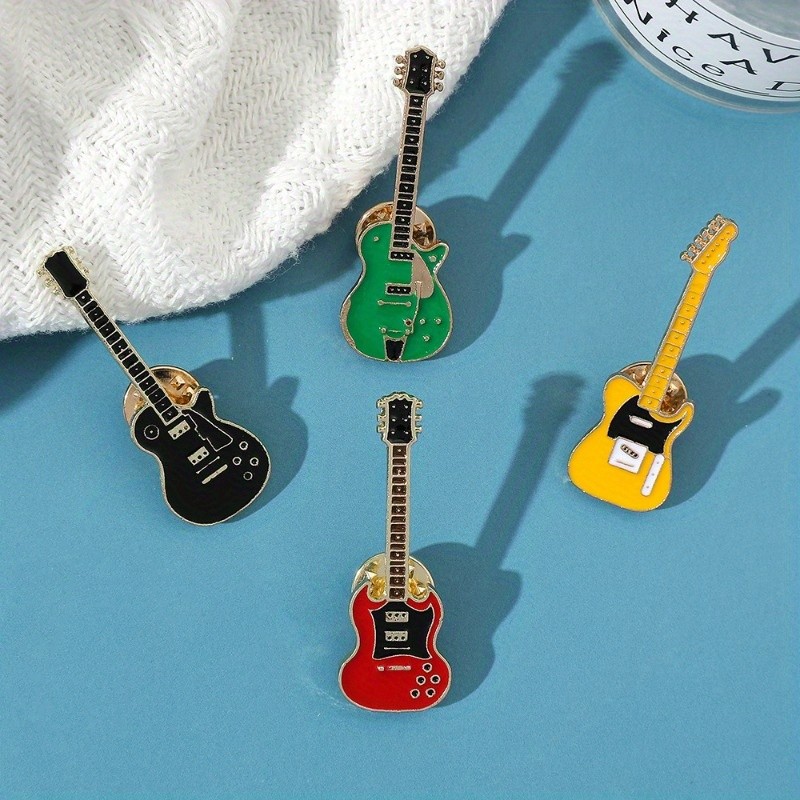 Musical Instrument Guitar Brooch Personality Trend Corsage Couple Pin Female