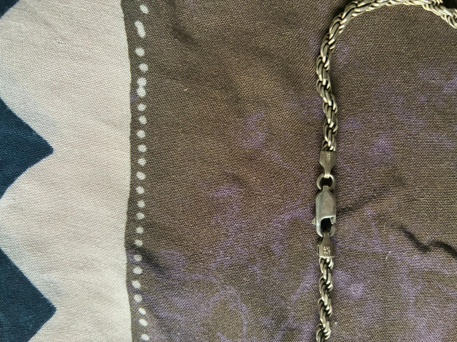20-Inch Vintage .925 Silver Rope Chain