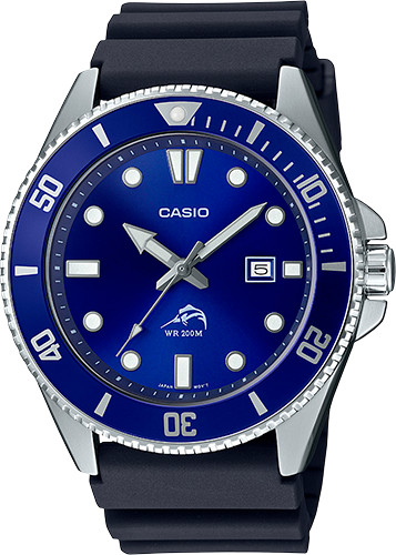 CASIO MDV106B-2AV Mens DURO 200M Black Resin Strap w Date Analog Sport Watch $90